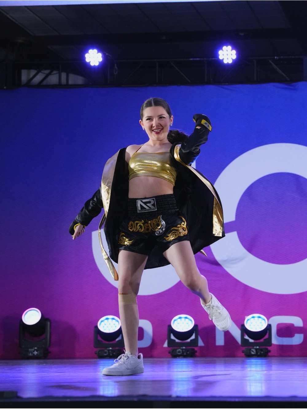 Gold and Black Hip hop  Costume Set - Metallic Crop Top, Shorts & robe